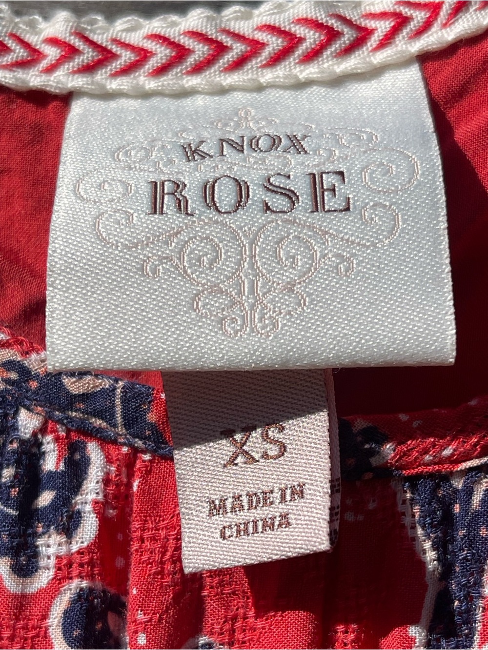 Knox Rose Red & Navy Patterned Maxi Dress Size XS - Picture 5 of 9